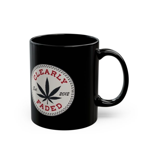 Clearly Faded “Est. 2012” Black Ceramic Mug - Image 2