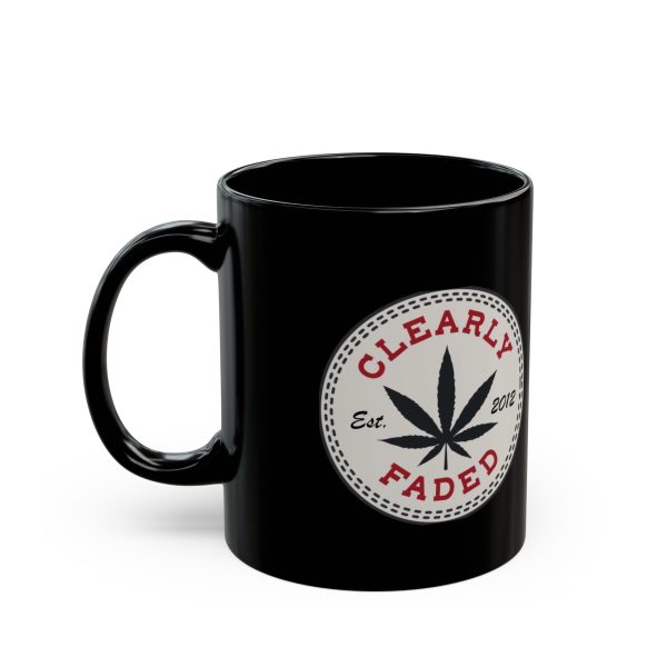 Clearly Faded “Est. 2012” Black Ceramic Mug - Image 3